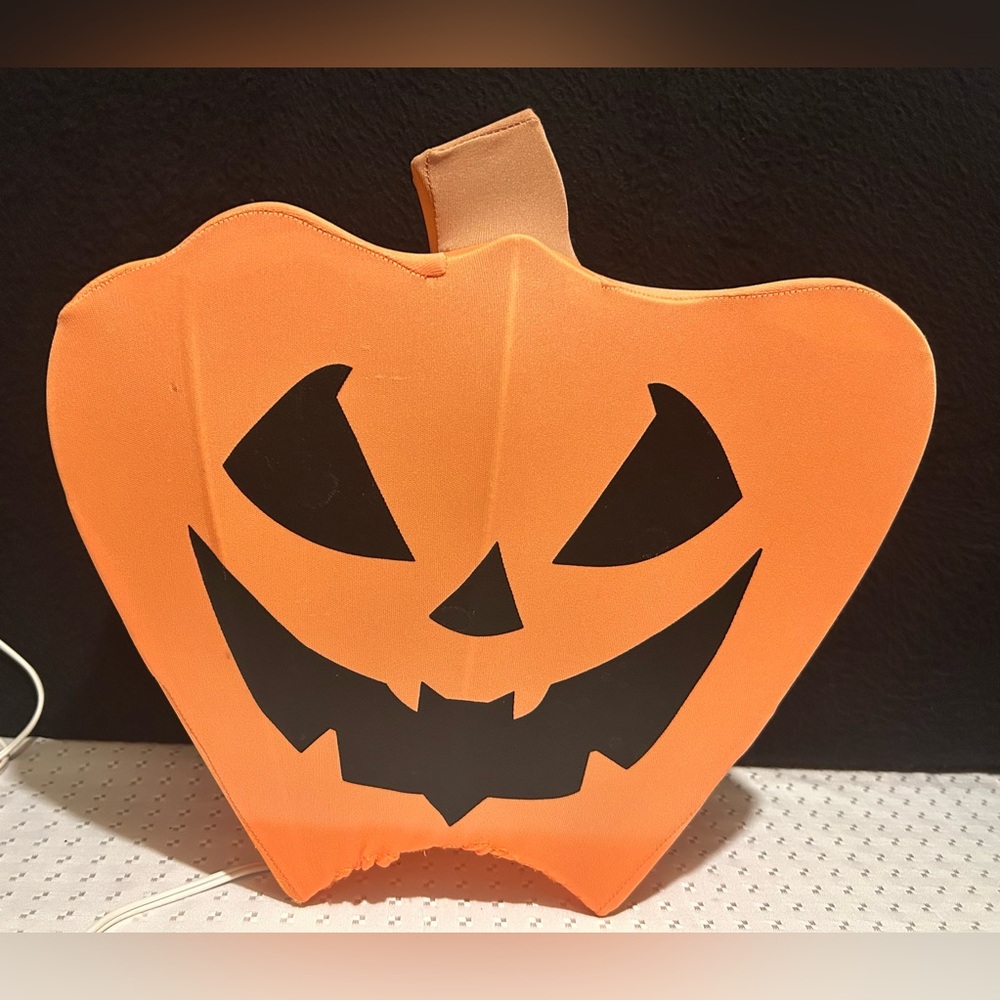 Vtg 1990s Trendmasters Fabric Halloween JOL Pumpkin Electric Light w Bat Mouth